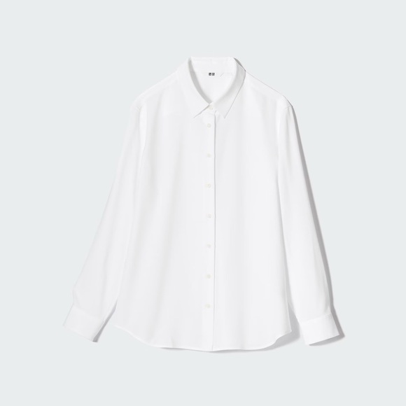 Uniqlo Tops - Uniqlo Rayon Long-Sleeve Blouse - S